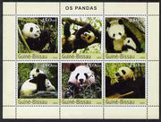 Guinea - Bissau 2003 Pandas perf sheetlet containing 6 x 450 values unmounted mint Mi 2590-95