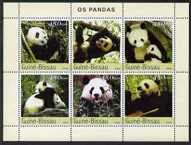 Guinea - Bissau 2003 Pandas perf sheetlet containing 6 x 450 values unmounted mint Mi 2590-95