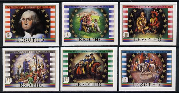 Lesotho 1982 George Washington set of 6 in unmounted mint imperf singles (SG 493-8)