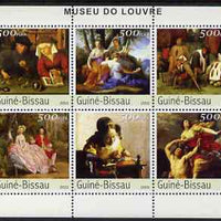 Guinea - Bissau 2003 The Louvre Museum perf sheetlet containing 6 x 500 values unmounted mint Mi 2694-99