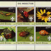 Guinea - Bissau 2003 Insects perf sheetlet containing 6 x 450 values unmounted mint Mi 2630-35