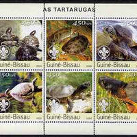Guinea - Bissau 2003 Turtles perf sheetlet containing 6 x 450 values (each with Scout Logo) unmounted mint,Mi 2578-83