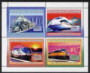 Guinea - Conakry 2006 American Trains perf sheetlet containing 4 values unmounted mint