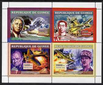 Guinea - Conakry 2006 Military Aircraft & Personalities perf sheetlet containing 4 values unmounted mint