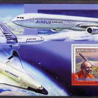 Guinea - Conakry 2006 Airbus A380 perf s/sheet #1 containing 1 value (Claude Lelaie Test Pilot) unmounted mint