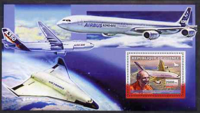 Guinea - Conakry 2006 Airbus A380 perf s/sheet #1 containing 1 value (Claude Lelaie Test Pilot) unmounted mint