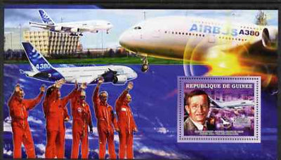 Guinea - Conakry 2006 Airbus A380 perf s/sheet #4 containing 1 value (Jacques Rosay Test Pilot) unmounted mint