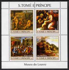 St Thomas & Prince Islands 2004 The Louvre Museum perf sheetlet containing 4 values unmounted mint, Mi 2527-30