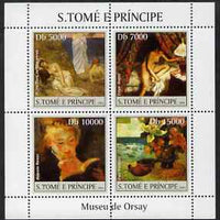 St Thomas & Prince Islands 2004 The Orsay Museum perf sheetlet containing 4 values unmounted mint, Mi 2531-34