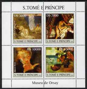 St Thomas & Prince Islands 2004 The Orsay Museum perf sheetlet containing 4 values unmounted mint, Mi 2531-34