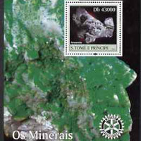 St Thomas & Prince Islands 2004 Minerals perf s/sheet containing 1 value with Rotary Logo unmounted mint,Mi BL 485