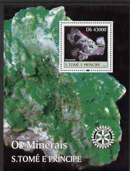 St Thomas & Prince Islands 2004 Minerals perf s/sheet containing 1 value with Rotary Logo unmounted mint,Mi BL 485