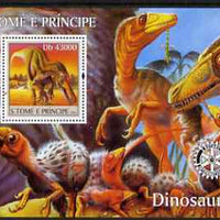 St Thomas & Prince Islands 2004 Dinosaurs perf s/sheet containing 1 value with Rotary Logo unmounted mint,Mi BL 486