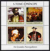 St Thomas & Prince Islands 2004 Great Navigators perf sheetlet containing 4 values unmounted mint, Mi 2499-2502