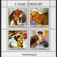 St Thomas & Prince Islands 2004 Art of Michelangelo perf sheetlet containing 4 values unmounted mint, Mi 2523-26