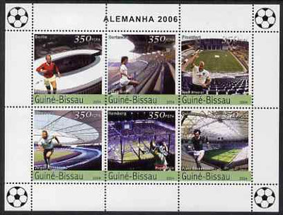 Guinea - Bissau 2004 Football World Cup perf sheetlet containing 6 values unmounted mint, Mi 2713-18