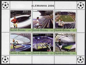 Guinea - Bissau 2004 Football World Cup perf sheetlet containing 6 values unmounted mint, Mi 2713-18