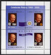 St Thomas & Prince Islands 2004 Centenary of Rotary International #1 perf sheetlet containing 4 values unmounted mint, Mi 2589-92