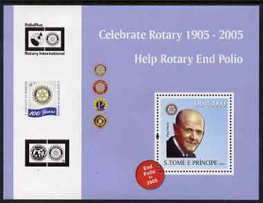 St Thomas & Prince Islands 2004 Centenary of Rotary International #1 perf s/sheet containing 1 value unmounted mint,Mi BL 506