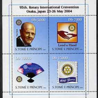 St Thomas & Prince Islands 2004 Centenary of Rotary International #2 perf sheetlet containing 4 values unmounted mint, Mi 2593-96