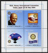 St Thomas & Prince Islands 2004 Centenary of Rotary International #2 perf sheetlet containing 4 values unmounted mint, Mi 2593-96