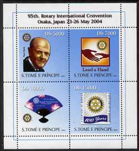 St Thomas & Prince Islands 2004 Centenary of Rotary International #2 perf sheetlet containing 4 values unmounted mint, Mi 2593-96