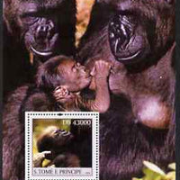 St Thomas & Prince Islands 2004 Gorillas perf s/sheet containing 1 value unmounted mint,Mi BL 511