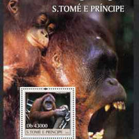St Thomas & Prince Islands 2004 Orang Utans perf s/sheet containing 1 value unmounted mint,Mi BL 510