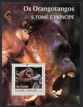 St Thomas & Prince Islands 2004 Orang Utans perf s/sheet containing 1 value unmounted mint,Mi BL 510