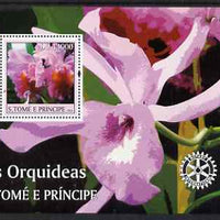 St Thomas & Prince Islands 2004 Orchids perf s/sheet containing 1 value with Rotary Logo unmounted mint,Mi BL 504