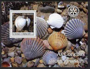St Thomas & Prince Islands 2004 Shells perf s/sheet containing 1 value with Rotary Logo unmounted mint,Mi BL 505