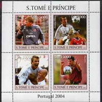St Thomas & Prince Islands 2004 Football perf sheetlet containing 4 values unmounted mint, Mi 2569-72