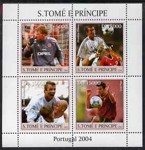 St Thomas & Prince Islands 2004 Football perf sheetlet containing 4 values unmounted mint, Mi 2569-72
