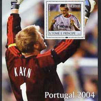St Thomas & Prince Islands 2004 Football perf s/sheet containing 1 value (David Beckham) unmounted mint,Mi BL 502