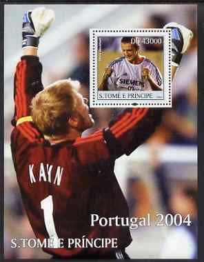 St Thomas & Prince Islands 2004 Football perf s/sheet containing 1 value (David Beckham) unmounted mint,Mi BL 502