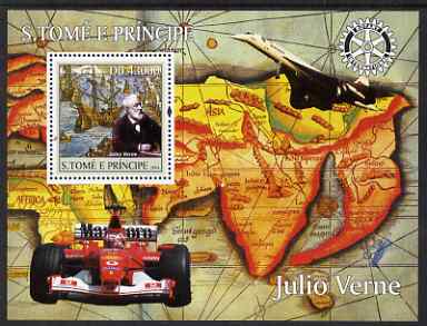 St Thomas & Prince Islands 2004 Jules Verne perf s/sheet containing 1 value with Rotary Logo unmounted mint,Mi BL 499