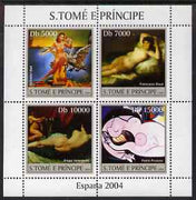 St Thomas & Prince Islands 2004 Spanish Paintings perf sheetlet containing 4 values unmounted mint, Mi 2559-62