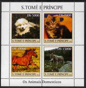 St Thomas & Prince Islands 2004 Domestic Animals perf sheetlet containing 4 values unmounted mint, Mi 2621-24