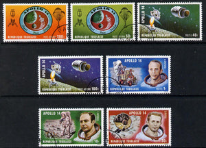 Togo 1971 Apollo 14 set of 7 cto used, SG 796-802*