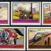 Fujeira 1971 Trains perf set of 5 unmounted mint, Mi 635-39A*