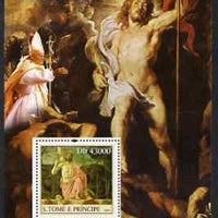 St Thomas & Prince Islands 2004 Easter & Pope perf s/sheet containing 1 value unmounted mint,Mi BL 521