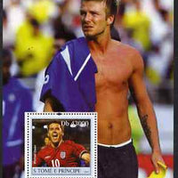 St Thomas & Prince Islands 2004 Athens Olympic Games perf s/sheet containing 1 value unmounted mint,Mi BL 516 (Michael Owen & Beckham)