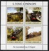 St Thomas & Prince Islands 2004 Steam Locomotives perf sheetlet containing 4 values unmounted mint, Mi 2629-32