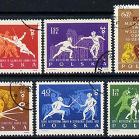 Poland 1963 Fencing World Championships set of 6 cto used, SG 1392-97