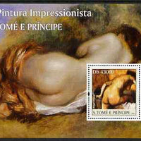 St Thomas & Prince Islands 2004 Impressionist Nude Paintings perf s/sheet #1 containing 1 value unmounted mint,Mi BL 528