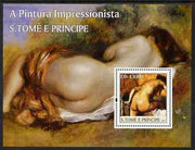 St Thomas & Prince Islands 2004 Impressionist Nude Paintings perf s/sheet #1 containing 1 value unmounted mint,Mi BL 528
