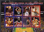 Malawi 2007 Basketball Greatest Players in NBA History perf sheetlet containing 8 values unmounted mint