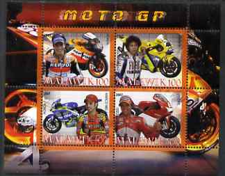 Malawi 2007 Moto GP perf sheetlet containing 4 values unmounted mint