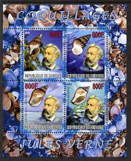 Djibouti 2007 Jules Verne & Shells perf sheetlet containing 4 values unmounted mint