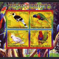 Benin 2007 Parrots perf sheetlet containing 4 values unmounted mint